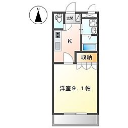 クレディール豊田 1Kの間取図画像