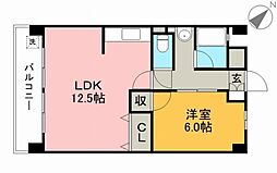 キャメルシード 1LDKの間取図画像