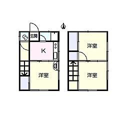 宝永町一戸建て 3Kの間取り