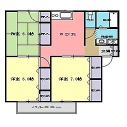 マンションハウス中村II 1階3DKの間取り