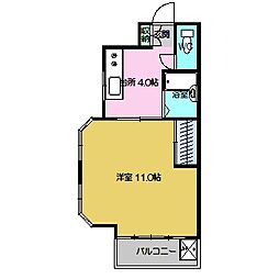サンシティー2 1Kの間取図画像