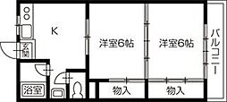キタムラマンション 2Kの間取図画像