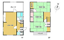 高知市十津 一戸建 3LDKの間取り