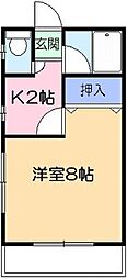 大崎マンション 1Kの間取図画像