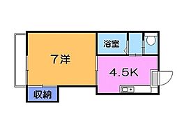 コーポ・シュウ 1Kの間取図画像