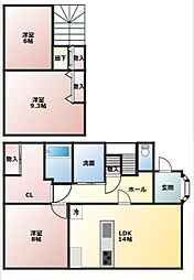 高岡郡日高村本郷 一戸建 3LDKの間取り