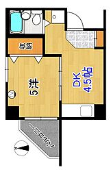 コーポ山光 4階1DKの間取り