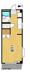 シティーライフ21比島 2階ワンルームの間取り