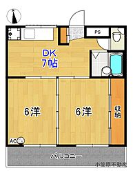 コオキマンション 2DKの間取図画像