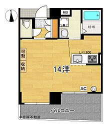 CLASS・K 4階ワンルームの間取り