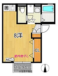 ニューライフムラタ 1階ワンルームの間取り