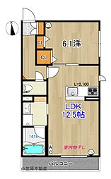 「シャーメゾン雅（みやび）」 2階1LDKの間取り