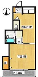 コーポエルフ 1DKの間取図画像
