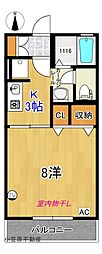 KanadaA 1Kの間取図画像