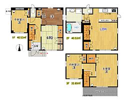 高知市東久万 一戸建 セキスイハイム製 5LDKの間取り