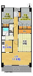 サーパス北本町第2 3LDKの間取図画像