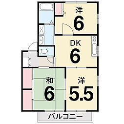 メゾン永幸A 3DKの間取図画像