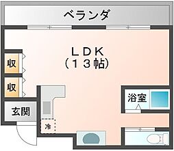 ザ・グローバルウエスト ワンルームの間取図画像