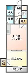 ルネシュ・プランドール 1LDKの間取図画像