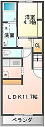 サピーN・II 2階1LDKの間取り