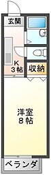 ウィスティアリア雅 1Kの間取図画像