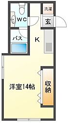 メゾンFlowrior 1Kの間取図画像