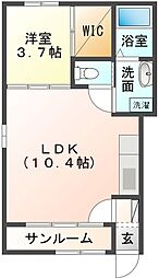ミエリ 1階1LDKの間取り