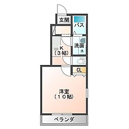 メゾン・レガシィ 1Kの間取図画像