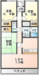 アイビー館 3LDKの間取図画像