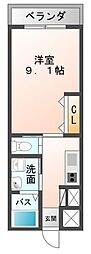 ルミナス西の土居 1Kの間取図画像
