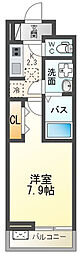 ル・ボヌール新居浜 1Kの間取図画像