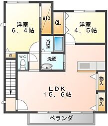 シャーメゾン上泉 2LDKの間取図画像
