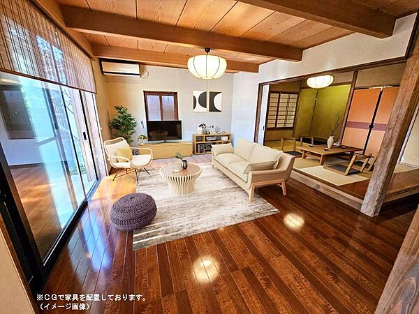 入居後のイメージが湧きやすいようにCGで家具を配置