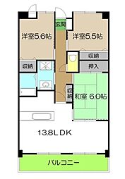 リヴィエール大高 5階3LDKの間取り
