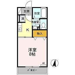 KanadaB 1Kの間取図画像