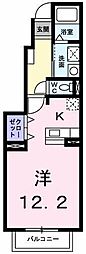 優美　Ｂ 1階1Kの間取り