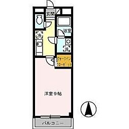 サンサンコート 1Kの間取図画像