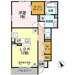 サンハイム青葉C 1LDKの間取図画像