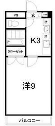マンションセレスト 1Kの間取図画像