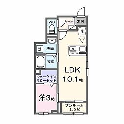 メゾン・ド・ラフォーレリーヴル 1LDKの間取図画像