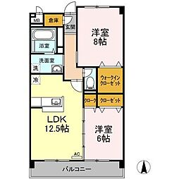 ｖｉｌｌａ　ｂｌｉｃｋ 3階2LDKの間取り