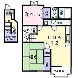 ラフォーレ緑ヶ丘1 2LDKの間取図画像