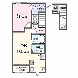 メゾン・ド・ラフォーレリーヴル 1LDKの間取図画像