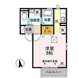 フロンティア 1Kの間取図画像