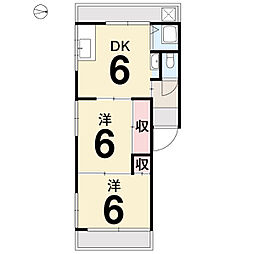 シャトレ青山 2DKの間取図画像