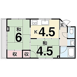 コーポ野村 2Kの間取図画像