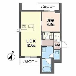 ベレオブリーゼ 1LDKの間取図画像