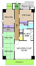 アプリア桟橋 4LDKの間取り