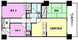 サーパス朝生田 2SLDKの間取図画像