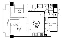 ライオンズマンション三番町 2SLDKの間取図画像